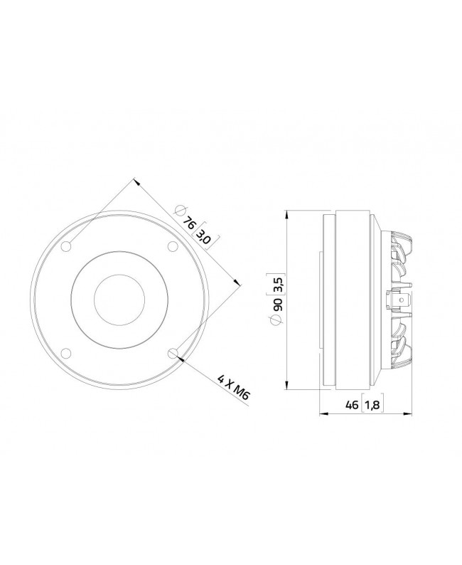 Lavoce DF10.143 1 Compression Driver, Ferrite Magnet Driver a compressione in ferrite