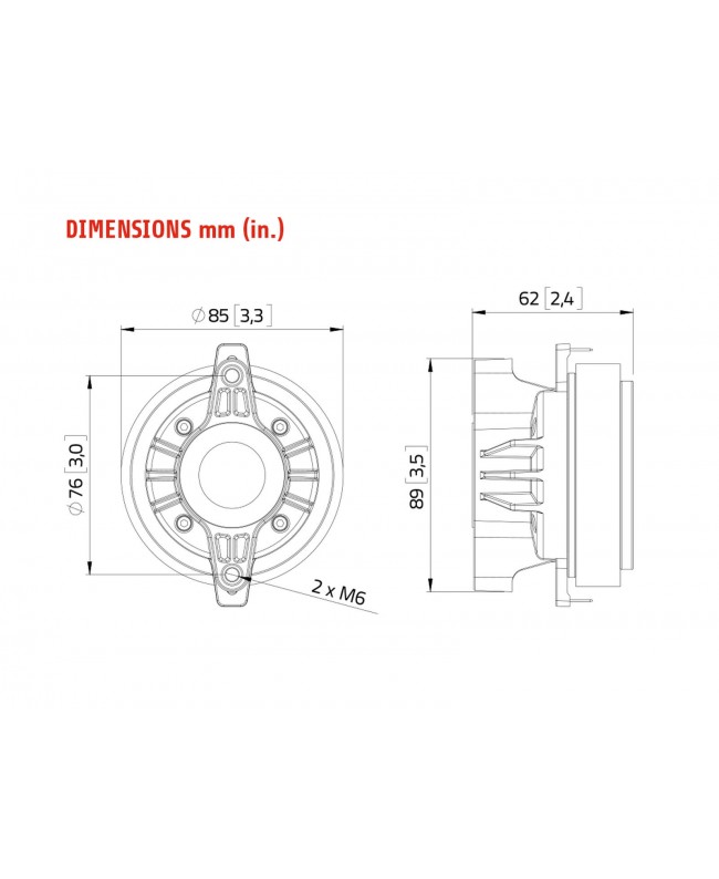 Lavoce DF10.103M 1 Compression Driver, Ferrite Magnet Ferrite compression drivers