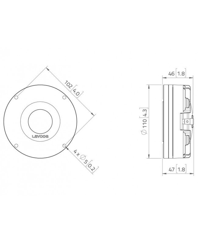 Lavoce DN14.25T 1.4 Compression Driver, Neodymium Magnet Driver a compressione al neodimio