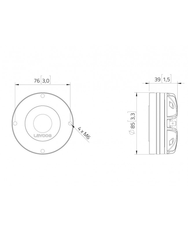 Lavoce DN10.172M 1 Zoll Kompressionstreiber, Neodym Neodym-Kompressionstreiber