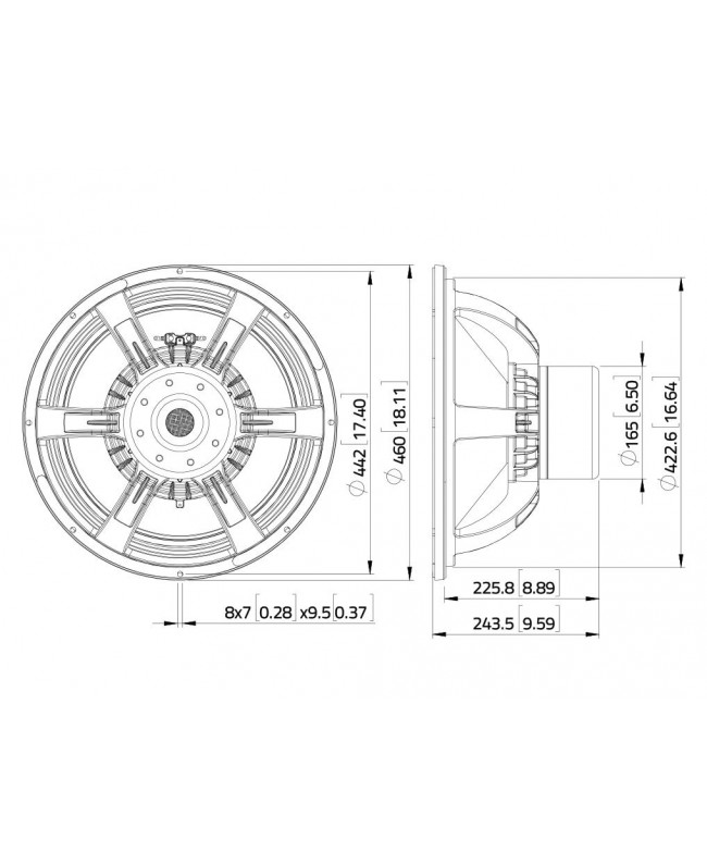 Lavoce SAN184.50iP 18 Zoll Subwoofer, Neodym, Alukorb Neodym-Basslautsprecher