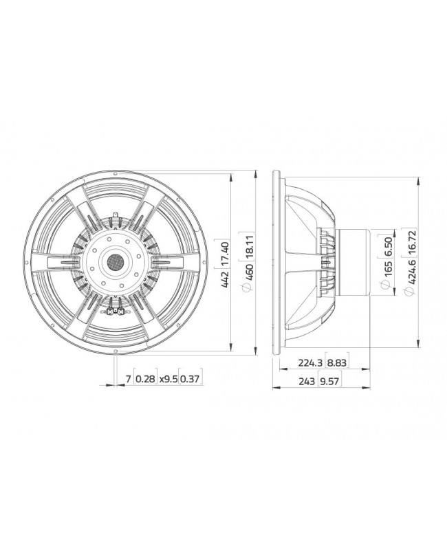 Lavoce SAN184.51 18 Subwoofer con magnete al neodimio in alluminio Altoparlanti per basse frequenze al neodimio