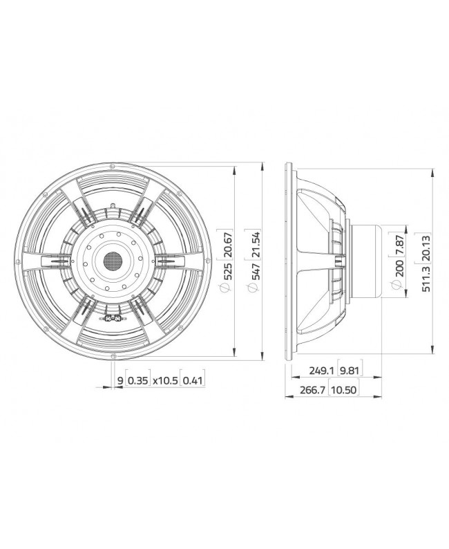 Lavoce SAN216.00iP 21 Zoll Subwoofer, Neodym, Alukorb Neodym-Basslautsprecher