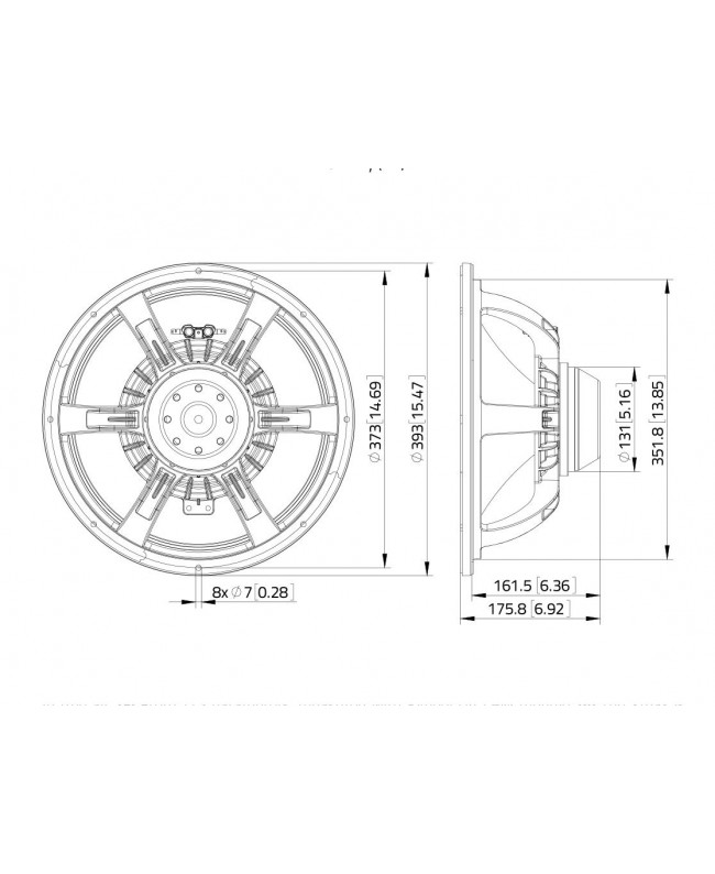 Lavoce WAN153.01 15 Zoll Subwoofer, Neodym, Alukorb Neodym-Basslautsprecher