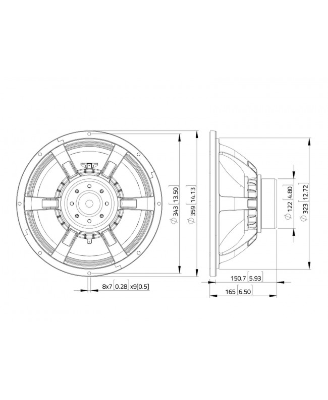 Lavoce WAN143.0 13,5 Subwoofer, magnete al neodimio, altoparlante a cestello in alluminio Altoparlanti per basse frequenze al...