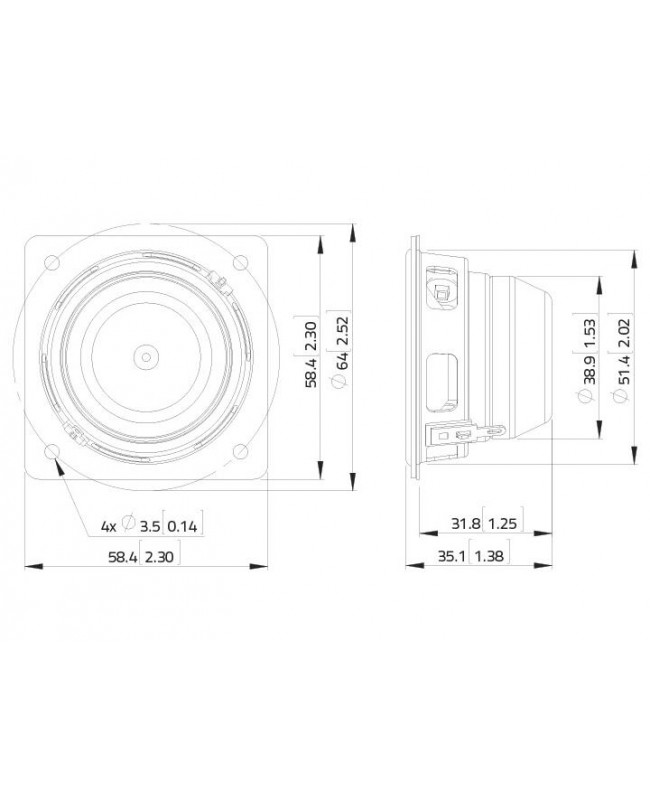 Lavoce FSN020.71F 2 Fullrange, Neodymium Magnet, Steel Basket Driver Small size full ranges