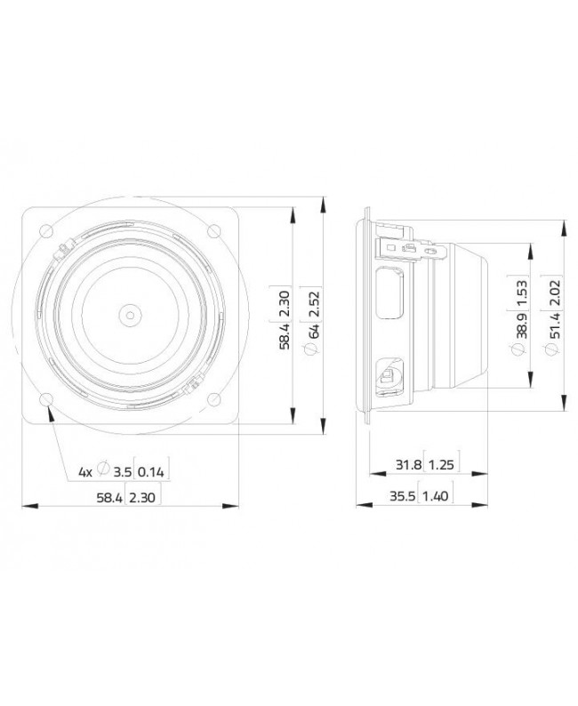 Lavoce FSN020.72 2 Fullrange, Neodymium Magnet, Steel Basket Driver Altoparlanti compatti full range