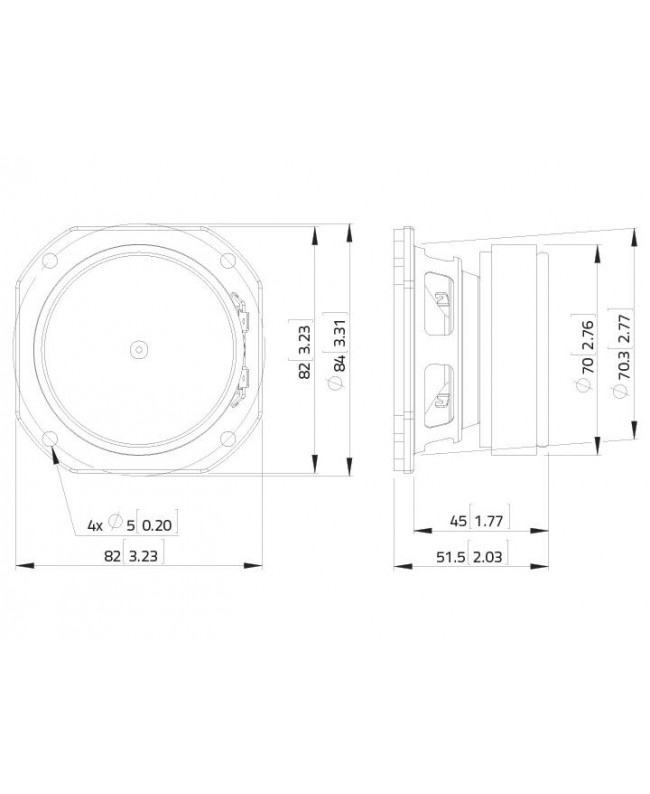 Lavoce FSF030.70 3 Zoll Breitbandlautsprecher, Ferrit, Stahlkorb Kompakte Fullrange Lautsprecher