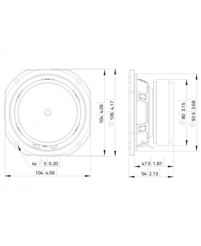 Lavoce FSF041.00 4 Fullrange, Ferrite Magnet, Steel Basket Driver Small size full ranges