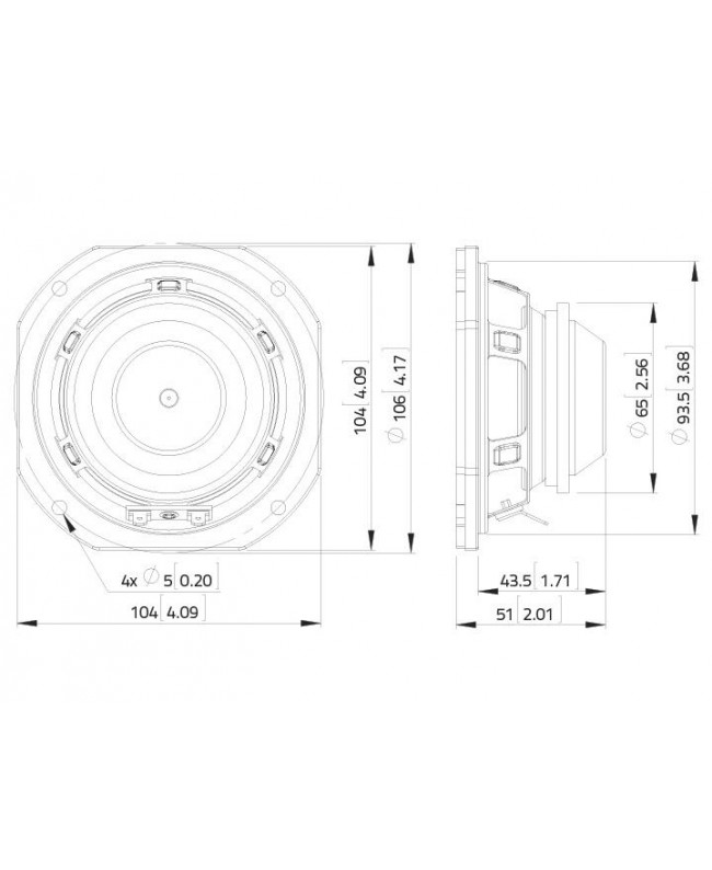 Lavoce FSN041.00 4 Fullrange, Neodymium Magnet, Steel Basket Driver Altoparlanti compatti full range