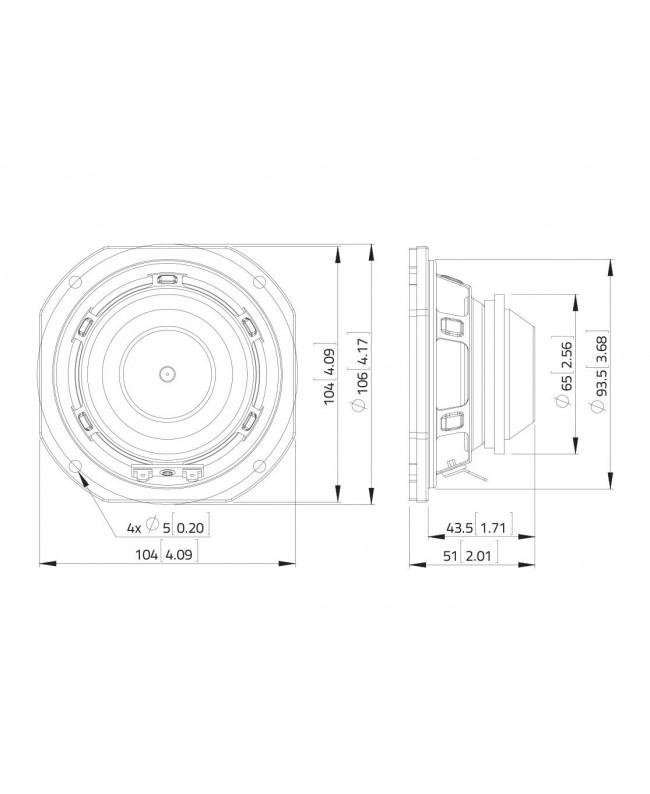 Lavoce FSN041.00-16 4 Fullrange, Neodymium Magnet, Steel Basket Driver Altoparlanti compatti full range