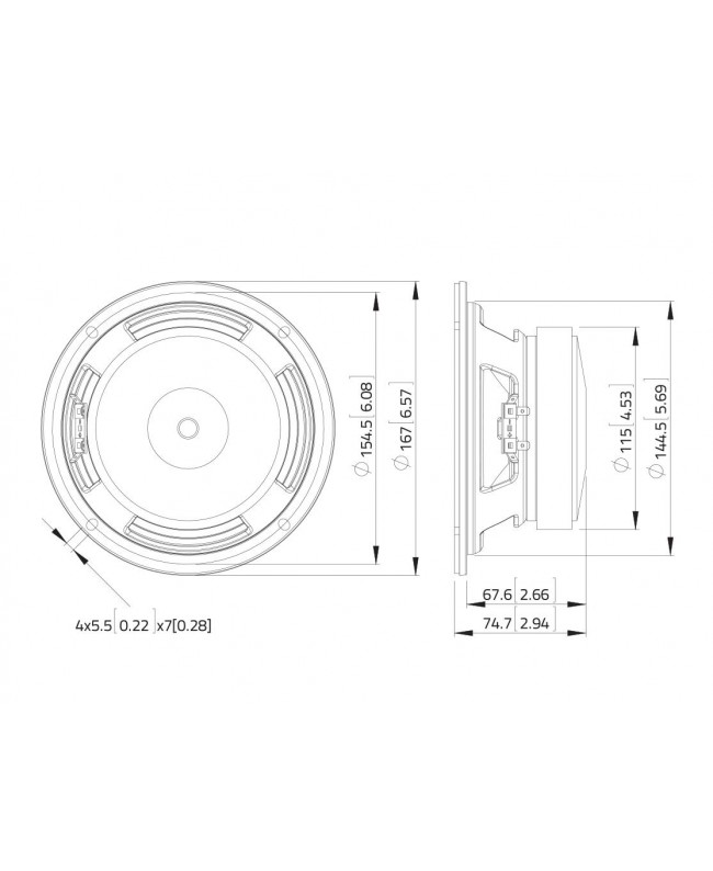 Lavoce WSF061.52-16 6.5 Woofer, Ferrite, Magnet, Steel Basket Driver Ferrite low frequency transducers