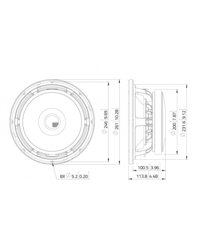 Lavoce MAF103.00 10 Midrange, Ferrite Magnet, Alu Basket Driver Ferrite low frequency transducers