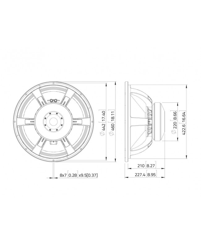 Lavoce SAF184.03-4 18 Subwoofer Ferrite Magnet, Aluminium Basket Driver Ferrite low frequency transducers