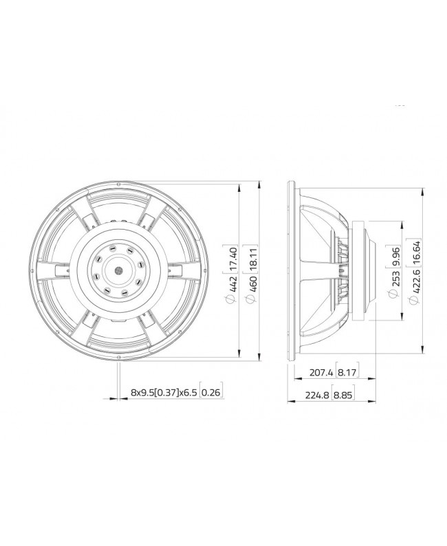 Lavoce SAF184.50 18 Subwoofer Ferrite Magnet, Aluminium Basket Driver Ferrite low frequency transducers