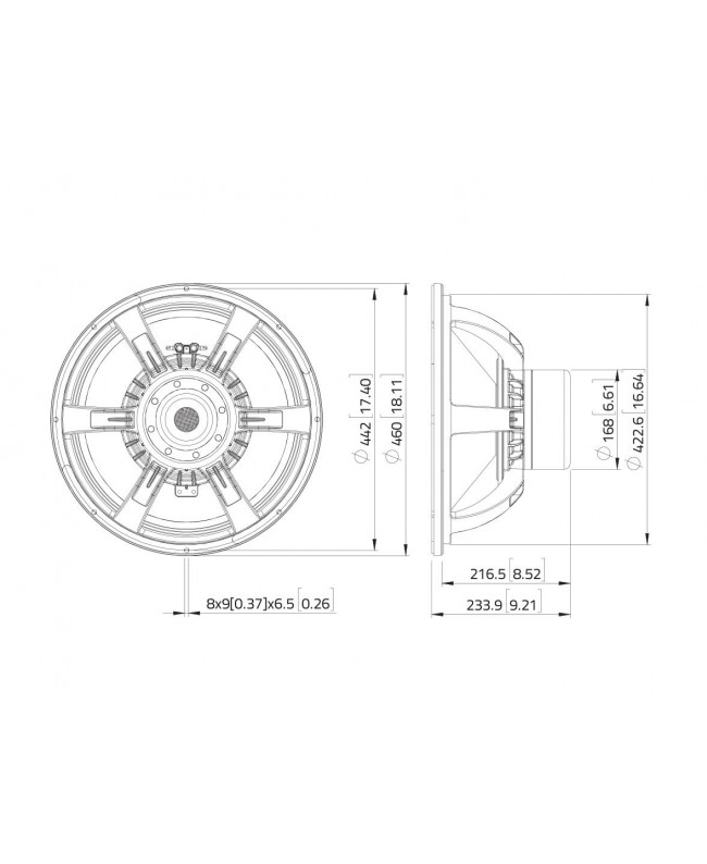 Lavoce SAN184.50 18 Subwoofer con magnete in neodimio, altoparlante a cestello in alluminio Altoparlanti per basse frequenze ...