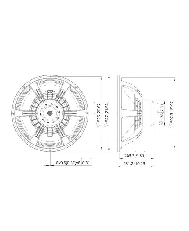 Lavoce SAN215.30 21 Zoll Subwoofer, Neodym, Alukorb Neodym-Basslautsprecher