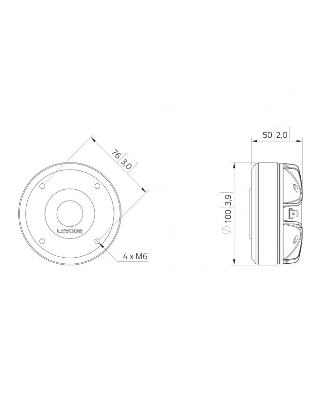 Lavoce DF10.171K 1 Compression Driver, Ferrite Magnet Ferrite compression drivers