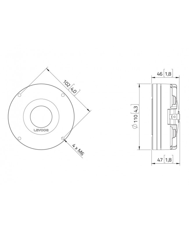Lavoce DN14.25T-16 1,4 Zoll Kompressionstreiber, Neodym Neodym-Kompressionstreiber