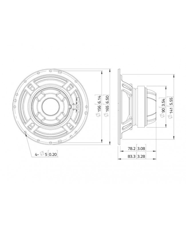 Lavoce CSF061.21 6.5 Coaxial, Ferrite-Neodymium Magnet, Steel Basket Driver Coaxial speaker