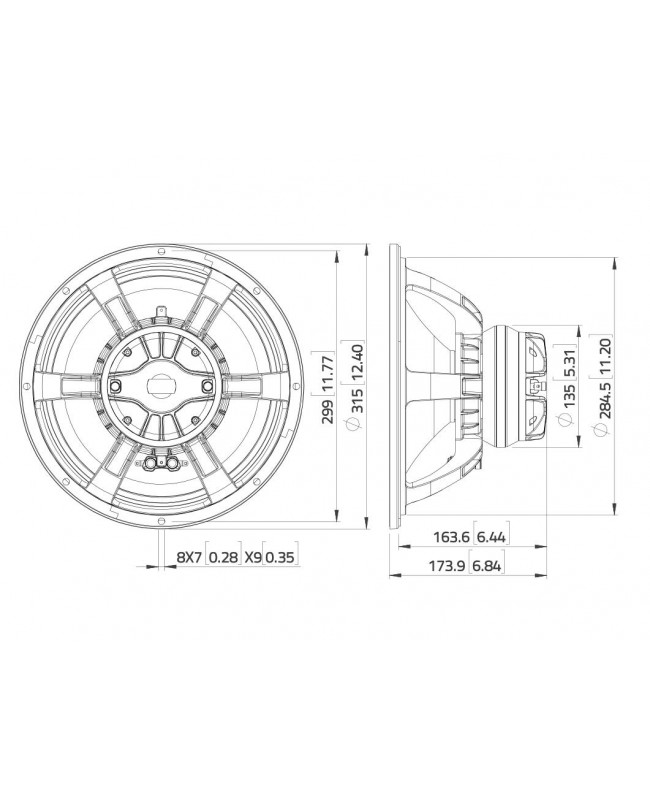 Lavoce CAN123.00T 12 Zoll Koaxiallautsprecher, Neodym, Alumkorb Koaxiallautsprecher