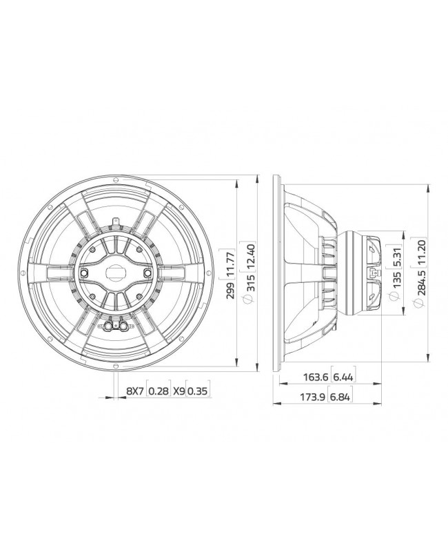 Lavoce CAN123.00TH 12 Altoparlante coassiale con tromba, neodimio, cestello in alluminio Altoparlante coassiale