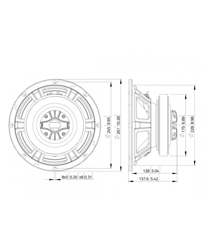 Lavoce CSF102.50K 10 Altoparlanti coassiali, ferrite, driver con cestello in acciaio Altoparlante coassiale
