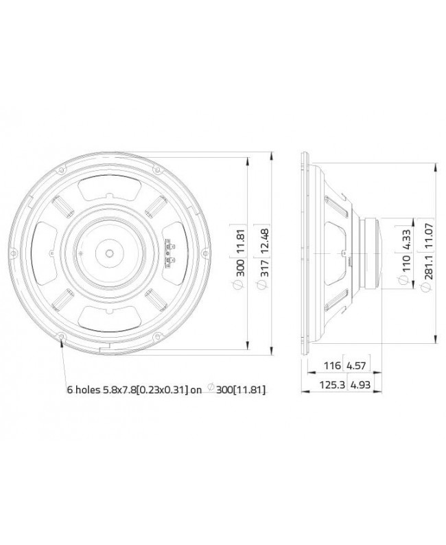 Lavoce LBASS12-15 12 Bass Guitar Woofer, Ferrite Magnet Steel Basket Driver Bass guitar speaker
