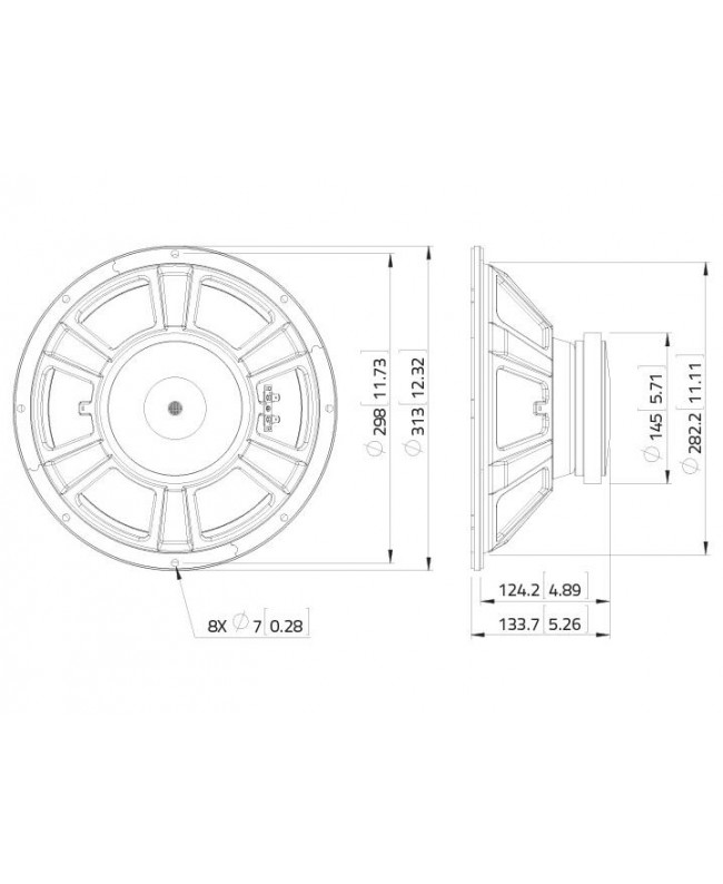 Lavoce FBASS12-20 12 Bass Guitar Woofer, Ferrite Magnet Steel Basket Driver Altoparlante per basso