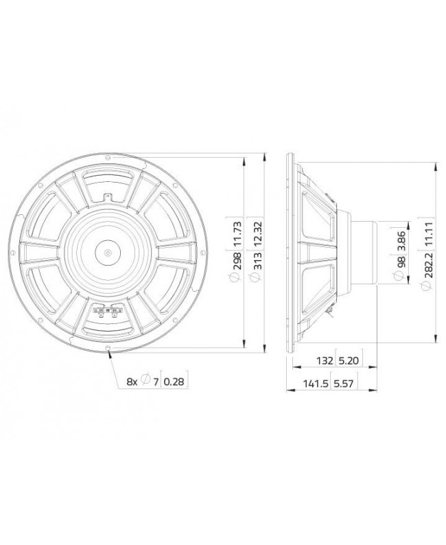 Lavoce NBASS12-30 12 Bass Guitar Woofer, Neodymium Magnet Steel Basket Driver Altoparlante per basso
