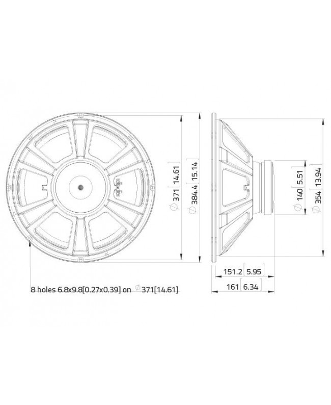Lavoce FBASS15-20 15 Bass Guitar Woofer, Ferrite Magnet Steel Basket Driver Altoparlante per basso