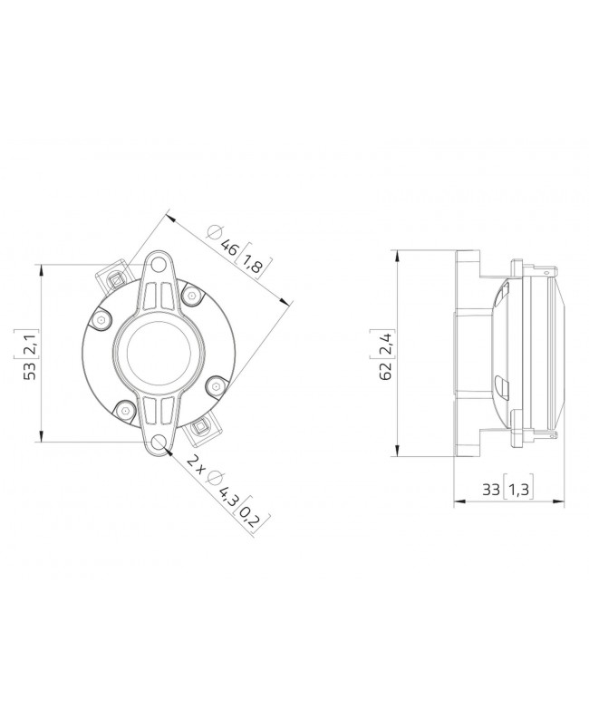 Lavoce DN07.10LM-16 0,7 Zoll Kompressionstreiber, Neodym Neodym-Kompressionstreiber