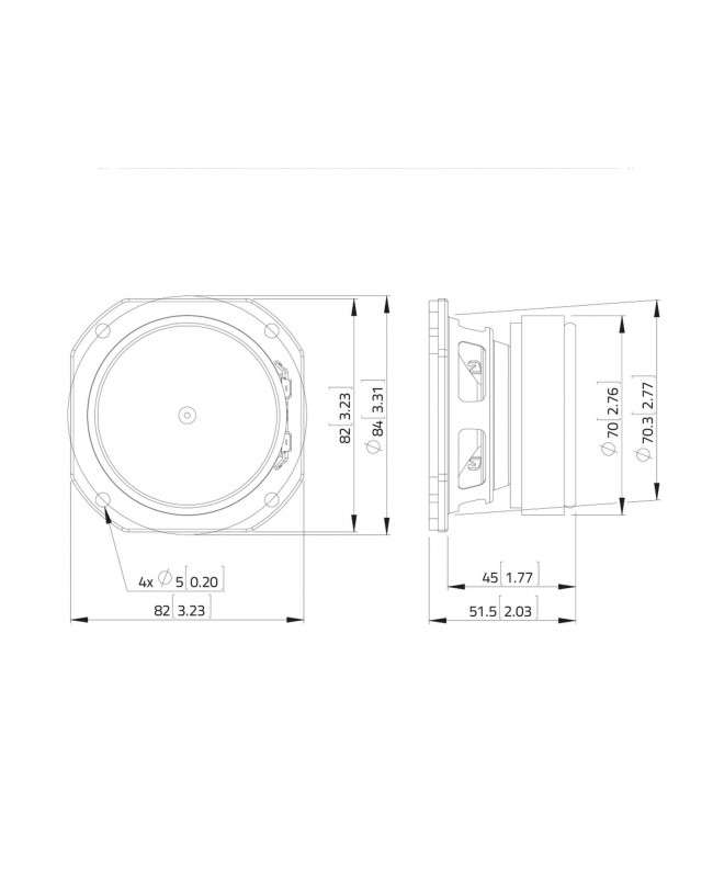 Lavoce FSF030.70-4 3 Fullrange, Ferrite Magnet, Steel Basket Driver Altoparlanti compatti full range