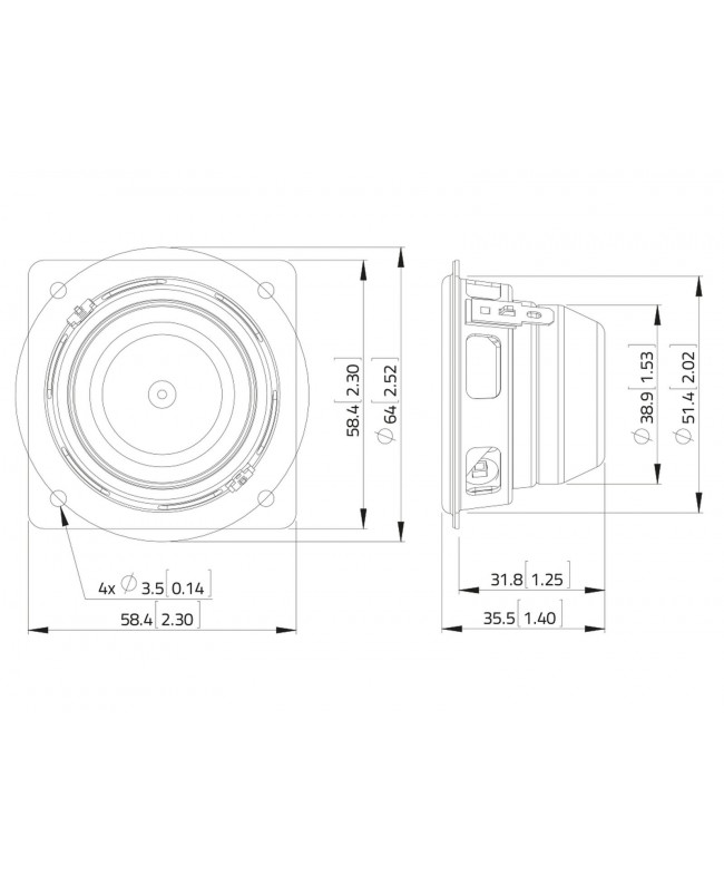 Lavoce FSN020.72-4 2 Fullrange, Neodymium Magnet, Steel Basket Driver Altoparlanti compatti full range