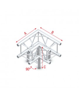 MILOS Pro-30 Square F Truss - Ecke 3-fach F (Prolyte Ø 27,8 mm kompatibel), Silber