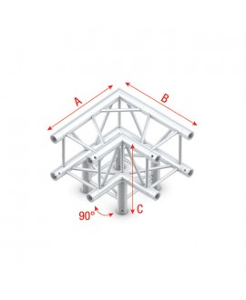 MILOS Pro-30 Square F Truss - Corner 3-way F (Prolyte Ø 27,8 mm compatible), Silver