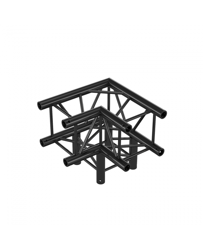 MILOS Pro-30 Square F Truss - Corner 3-way QLVF30 - 90° corner - heavy duty - black - F