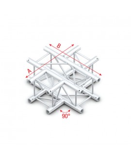 MILOS Pro-30 Square F Truss - 4-way -71cm F (Prolyte Ø 27,8 mm compatible), Silver