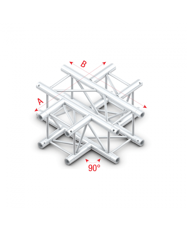 MILOS Pro-30 Square F Truss - 4-way -71cm F (Prolyte Ø 27,8 mm compatible), Silver
