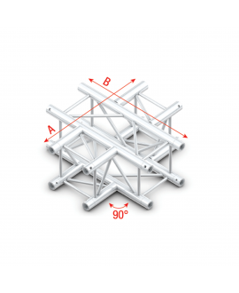 MILOS Pro-30 Square F Truss - Cross 4-way F (Prolyte Ø 27,8 mm compatible), Silver