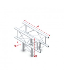 MILOS Pro-30 Square F Truss - T-Cross 3-way - 71cm F (Prolyte Ø 27,8 mm compatible), Silver