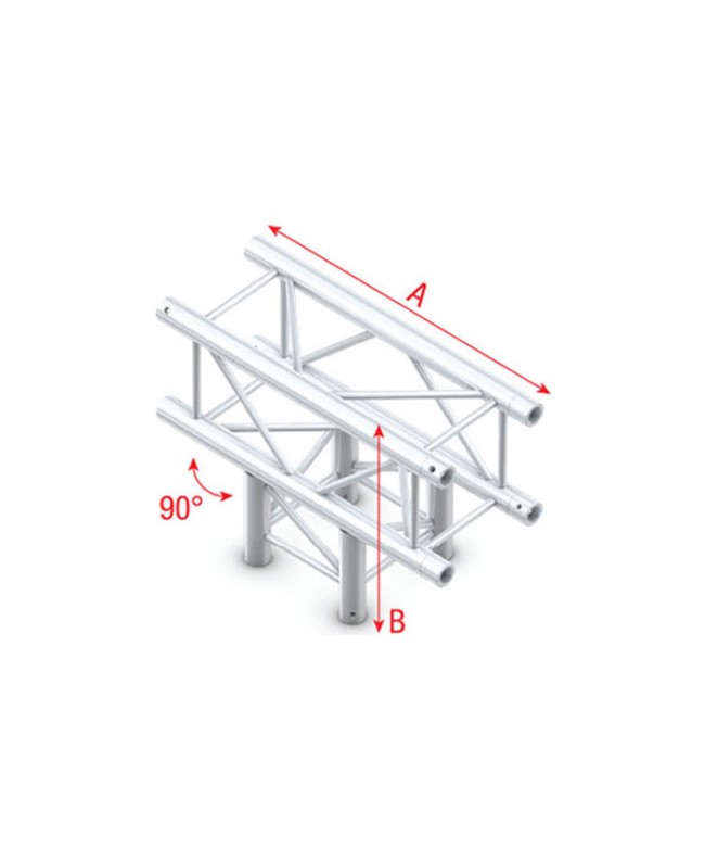 MILOS Pro-30 Square F Truss - T-Cross 3-way - 71cm F (Prolyte Ø 27,8 mm compatible), Silver