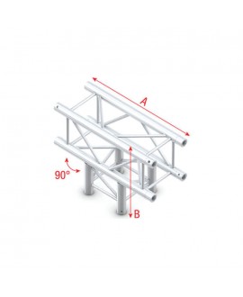 MILOS Pro-30 Square F Truss - T-Cross 3-way QTVF35 - angolo da 90° - impiego gravoso - argento - F