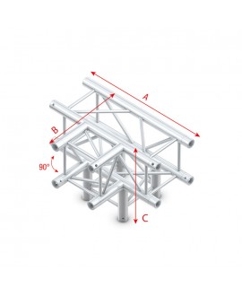 MILOS Pro-30 Square G Truss - T-Cross + Down 4-way - 50 cm G (Global and Euro Ø 29,0 mm compatible)
