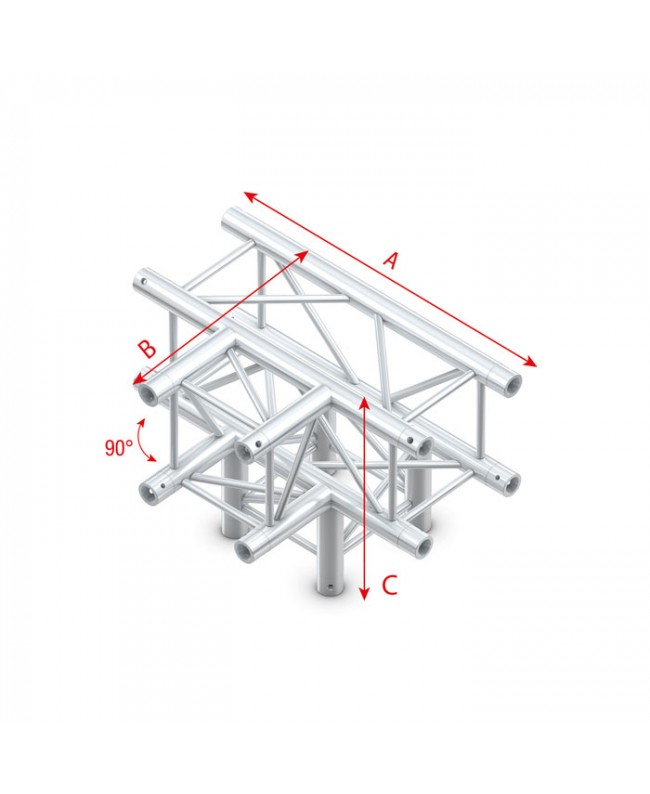 MILOS Pro-30 Square G Truss - T-Cross + Down 4-way - 50 cm G (Global and Euro Ø 29,0 mm compatible)