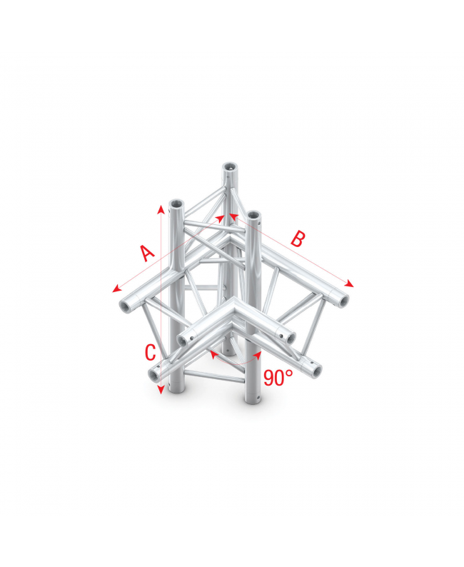 MILOS Pro-30 Triangle F Truss - T-Cross horiz. - 3-way - apex down - 71 cm F (Prolyte Ø 27,8 mm compatible)
