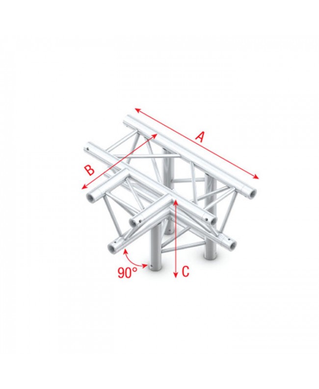 MILOS Pro-30 Triangle F Truss - T-Cross + down 4-way - 71 cm F (Prolyte Ø 27,8 mm kompatibel)