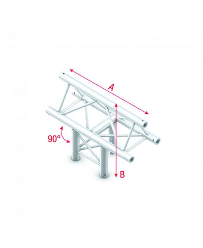 MILOS Pro-30 Triangle G Truss - T-Cross vertical - 3-way - apex up - 50 cm ATU35Bsp - 90° corner - silver - G