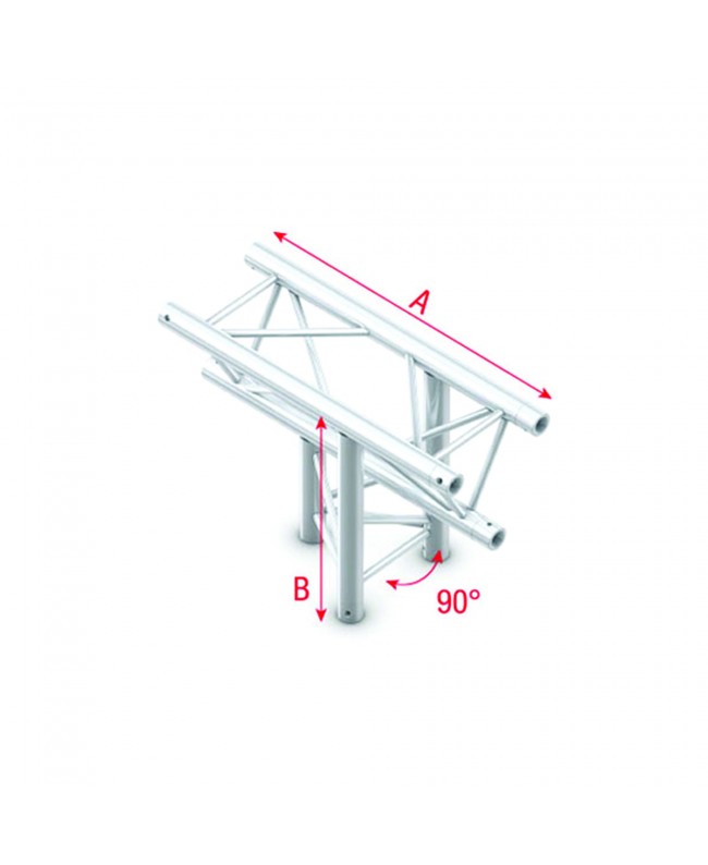 MILOS Pro-30 Triangle G Truss - T-Cross vertical - 3-way - apex down - 50 cm ATU37sp - 90° corner - silver - G