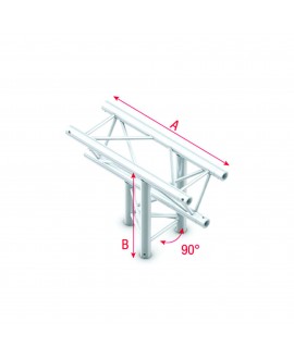 MILOS Pro-30 Triangle P Truss - T-Cross vertikal - 3-Wege - Scheitelpunkt unten - 50 cm ATB37sp - 90° Ecke - silber - P